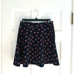 Rue 21 Pink / Navy Anchor Skirt